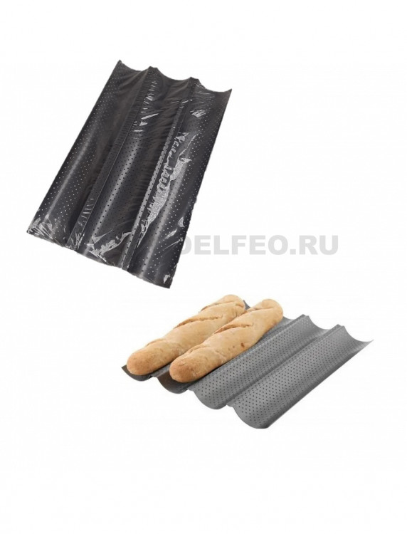 Металлическая форма для выпечки багета 37*31см 4 ячейки