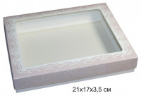 Коробочка для пряников 21*17*3,5см бежевая