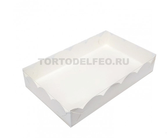 Коробочка белая с прозрачной крышкой 22*15*3,5см