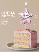 Свеча С днем рождения! в форме шарика розоыое золото