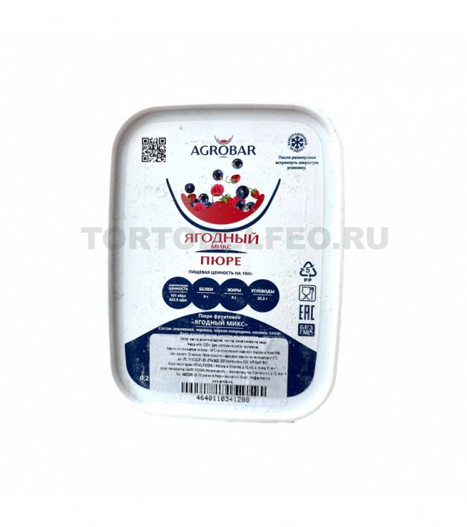 Пюре Ягодный микс с/м 250г AGROBAR